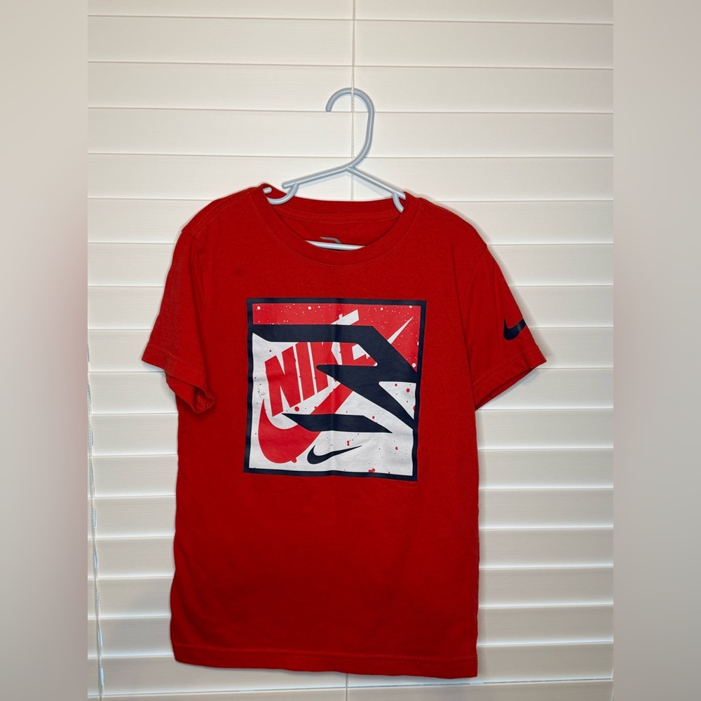 Nike Kids Red and Navy Graphic Tee